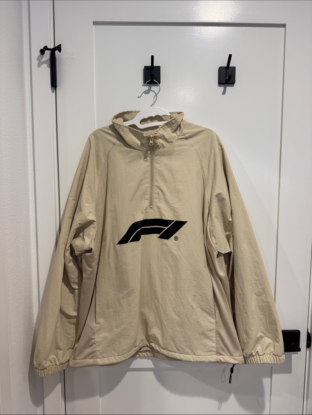 Men's F1 Beige Quarter-Zip Jacket